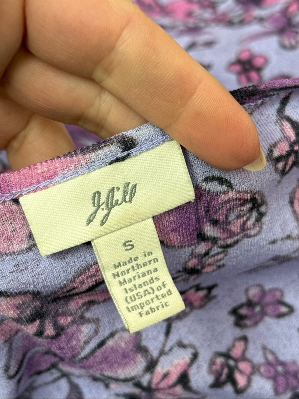 J. Jill Purple Floral Bell Sleeve Top, Size Small, Purple and Pink Cute - Picture 3 of 11
